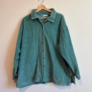 VTG teal corduroy button up long sleeve from Chic 100% cotton
